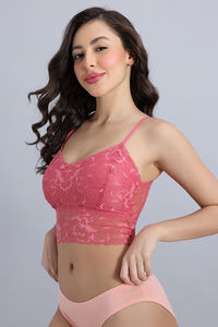Zivame Double Layered Non Wired 3/4th Coverage Bralette - Desert Rose — thumbnail 2